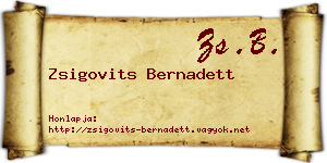 Zsigovits Bernadett névjegykártya
