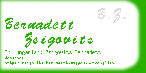 bernadett zsigovits business card